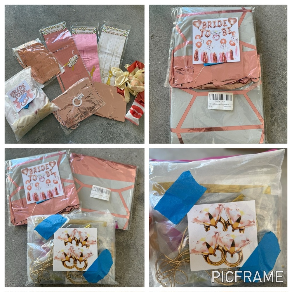 Bridal Party Decoration Set with Pink and Gold Accents